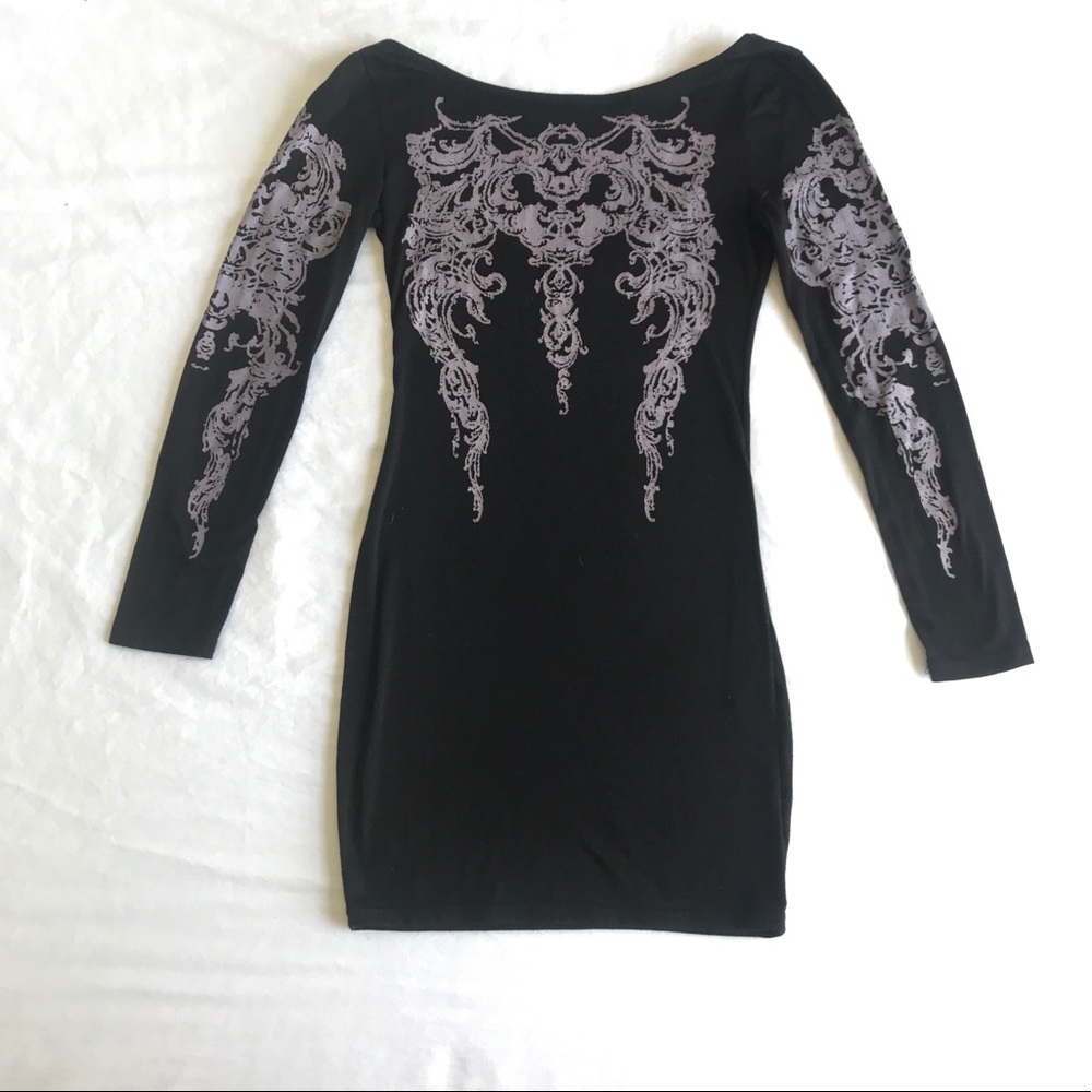 Black Dress with tattoo like design